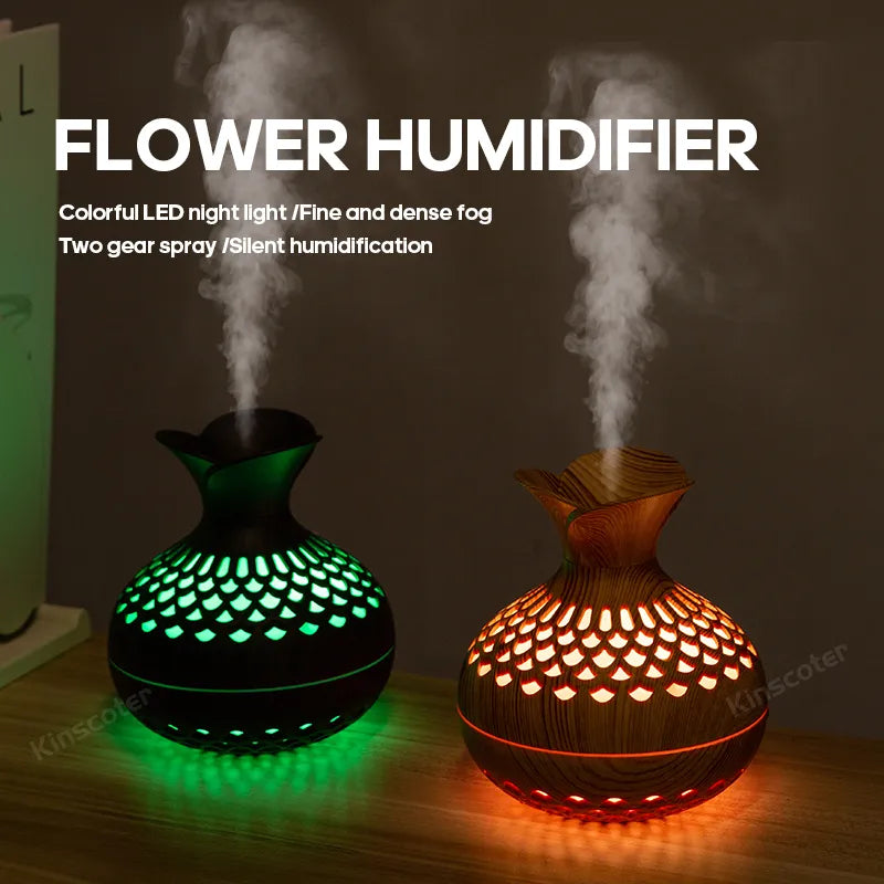 USB Wood Grain Humidifier Aroma Diffuser